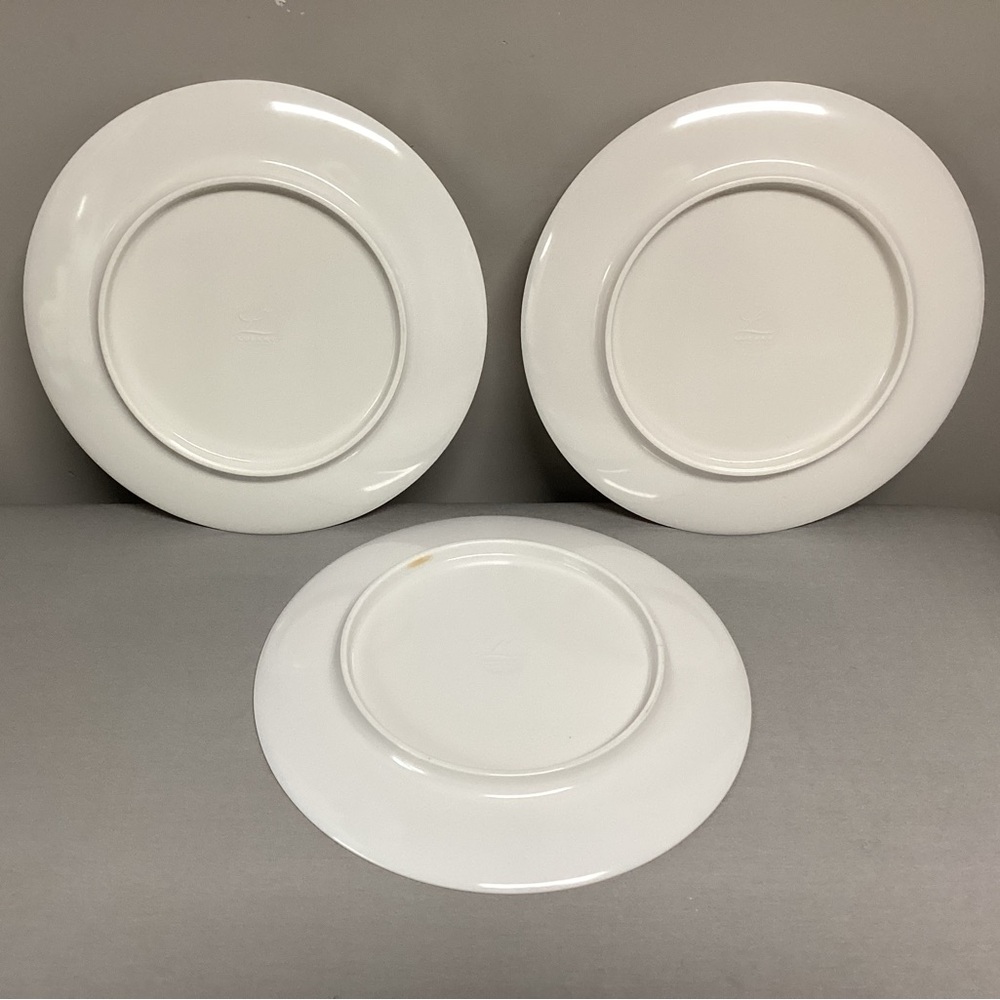 🔵 Vintage MCM Lucent Dinnerware - 3 Dinner Plates - Melamine - Flower Cart - Picture 6 of 13
